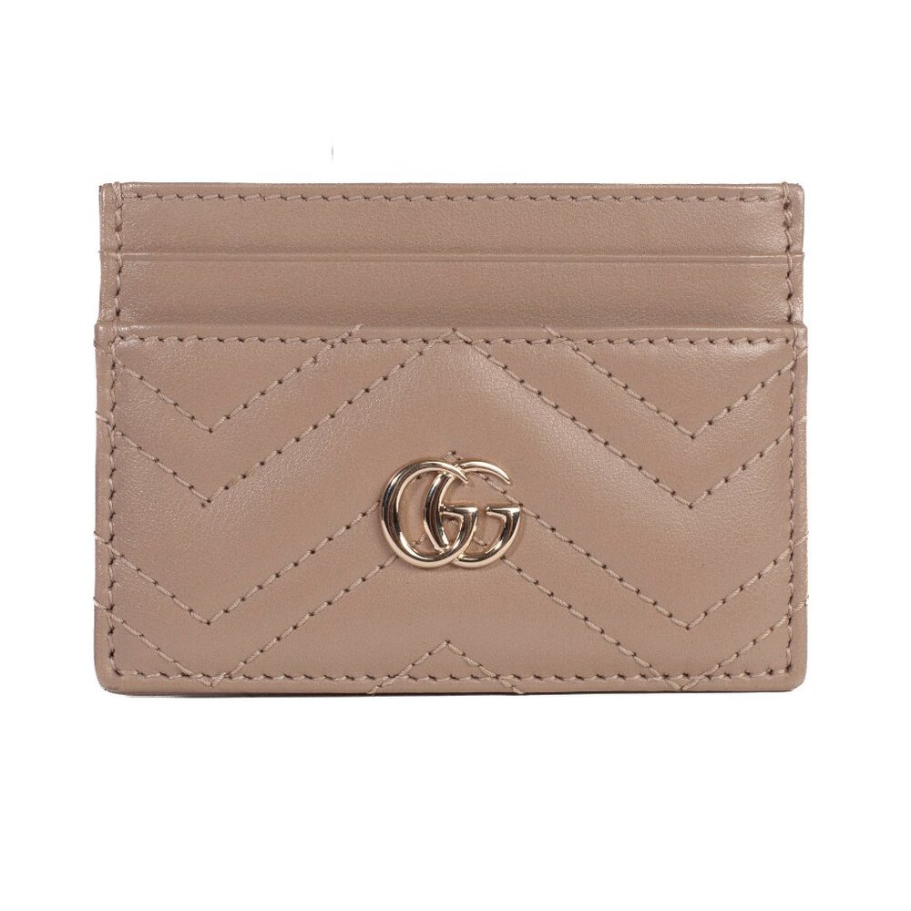 Authentic Gucci GG Marmont Taupe Card Holder